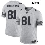 Men's NCAA Ohio State Buckeyes Jake Hausmann #81 College Stitched Authentic Nike Gray Football Jersey SD20K77NX